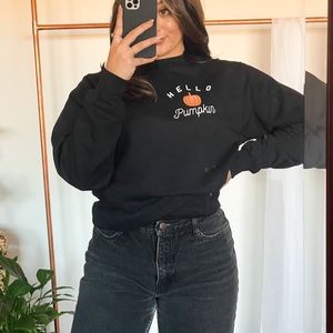 Hello Pumpkin Black Pullover Sweatshirt